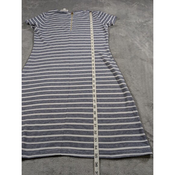 Sail to Sable STS Dress Womens M Blue White Stripe Preppy Coastal Knit Zip - Picture 11 of 11